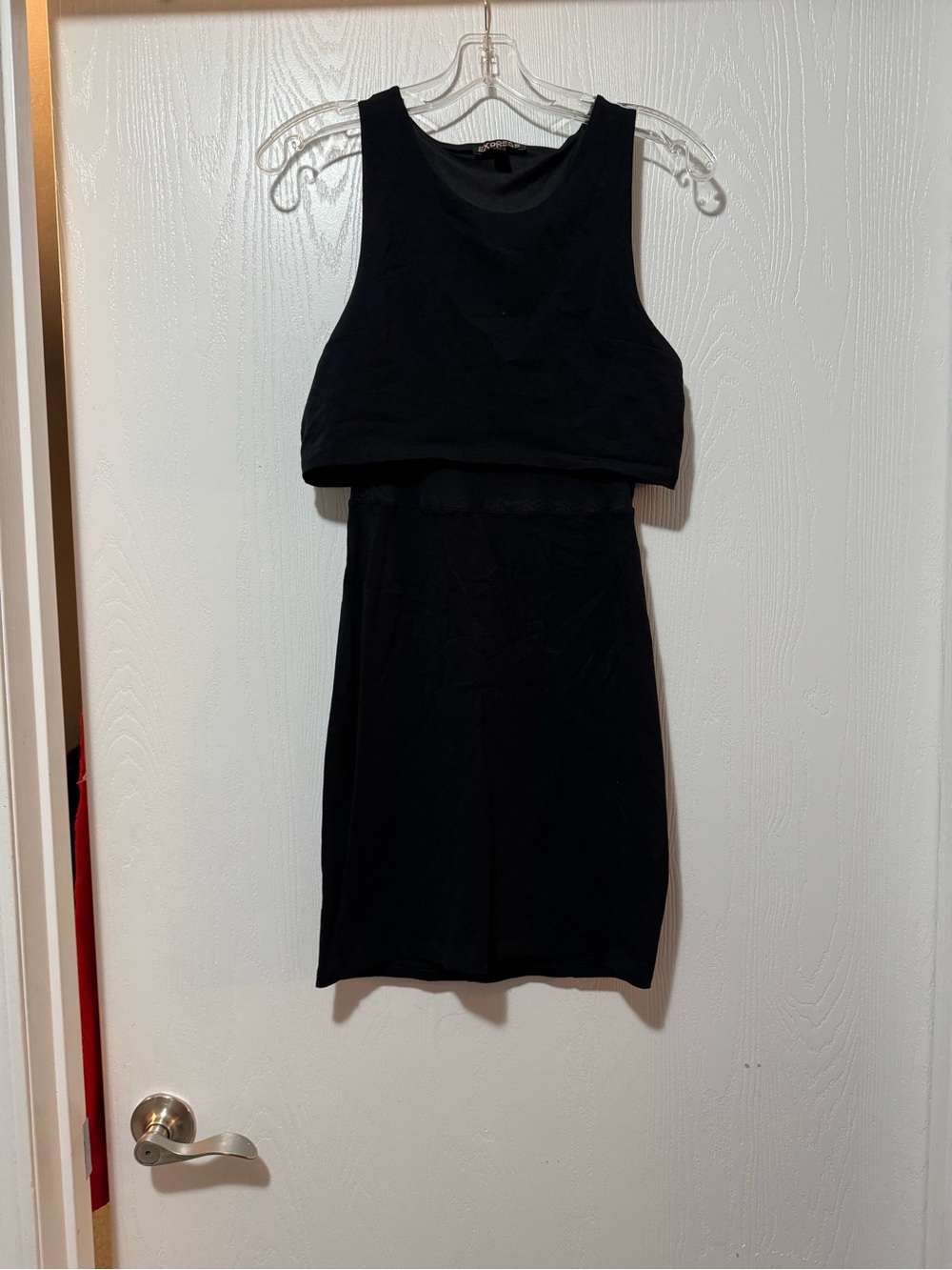 Express Black Sleeveless Little Black Crop Dress